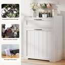 Pull Out Trash Can Cabinet, 2x13 Gallons Garbage Recycling Bin with Drawer