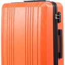 Coolife Luggage Suitcase PC+ABS with TSA Lock Spinner Carry on Hardshell Lightweight (orange, S(20in_carry on))
