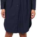BOSS Women's Delegant Poplin Midi Shirt Dress, Blue, 4