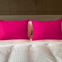 iMaylex Soft 100% Egyptian Cotton Zipper Closure Pillowcases, Cozy and Lightweight Pillow Case, Set of 2, Fuchsia, Standard, 20" x 26"