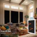 Kromapolis Blackout Window Privacy Film Total Light Blocking Room Darkening Window Covering, Removable Static Cling Frosted Glass Tint, Non-Adhesive, Black 35.4'' x 78.7'', 35.4In x 78.7In