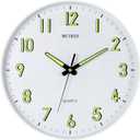 MEIRED Night Light Wall Clock 12 Inch Silent Non Ticking Battery Operated Wall Clocks Glow in The Dark, Lighted Up Wall Clock for Bedroom Living Room/Kitchen, White