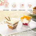 HOMIP 60Pack 4oz Plastic Dessert Cups with Spoons (No lids), Yogurt Parfait Cups for Party, Mini Dessert Cups with Spoons for Pudding, Fruit and Ice Cream