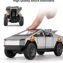 1:22 Scale Diecast Toy Trucks, Metal Pull Back Pickup with Mini ATV, Vehicle Playset for Kids, Birthday Gift for Boys 3+ (Silver)