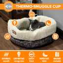 K&H Pet Products Heated Cat Bed Indoor, Thermo-Snuggle Cup Bomber Soft Heated Pet Bed for Large Indoor Cats and Small Dogs, Machine Washable, Waterproof Heated Pad, Safety Listed - 18 X 14in Gray