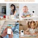 ebemate Video Baby Monitor Camera with 2 Camera,2.8" LCD Screen Video & Audio No Glow Night Vision, 2-Way Talk Audio Cam Baby Monitoring 1200FT Range EBE28-2
