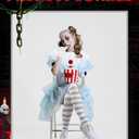 Jecery 6 Pcs Women's Creepy Clown Halloween Costume Accessories Gloves, Collar, Pompoms, Thigh Stockings for Cosplay Party