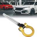 X AUTOHAUX Gold Tone Aluminum Alloy Front Bumper Trailer Ring Eye Towing Tow Hook Screw for Subaru Impreza WRX BRZ