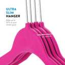 Zober Velvet Hangers 50 Pack - Heavy Duty Pink Hangers for Coats, Pants & Dress Clothes - Non Slip Clothes Hanger Set - Space Saving Felt Hangers for Clothing