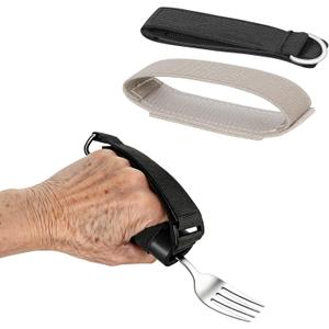 3 Pack Universal Cuff, Universal Hand Strap for Holding Utensils, Eating Assistance Cuff for Weak Grip & Limited Mobility (3 Different Designs to Suit Various preferences)