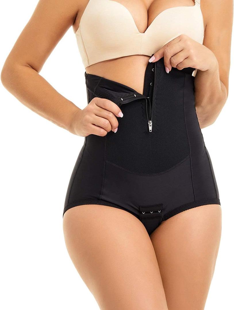 MOVWIN Postpartum Belly Wrap C Section Panties Belly Band Abdominal Compression Corset Girdle Shorts with Zipper (Medium)