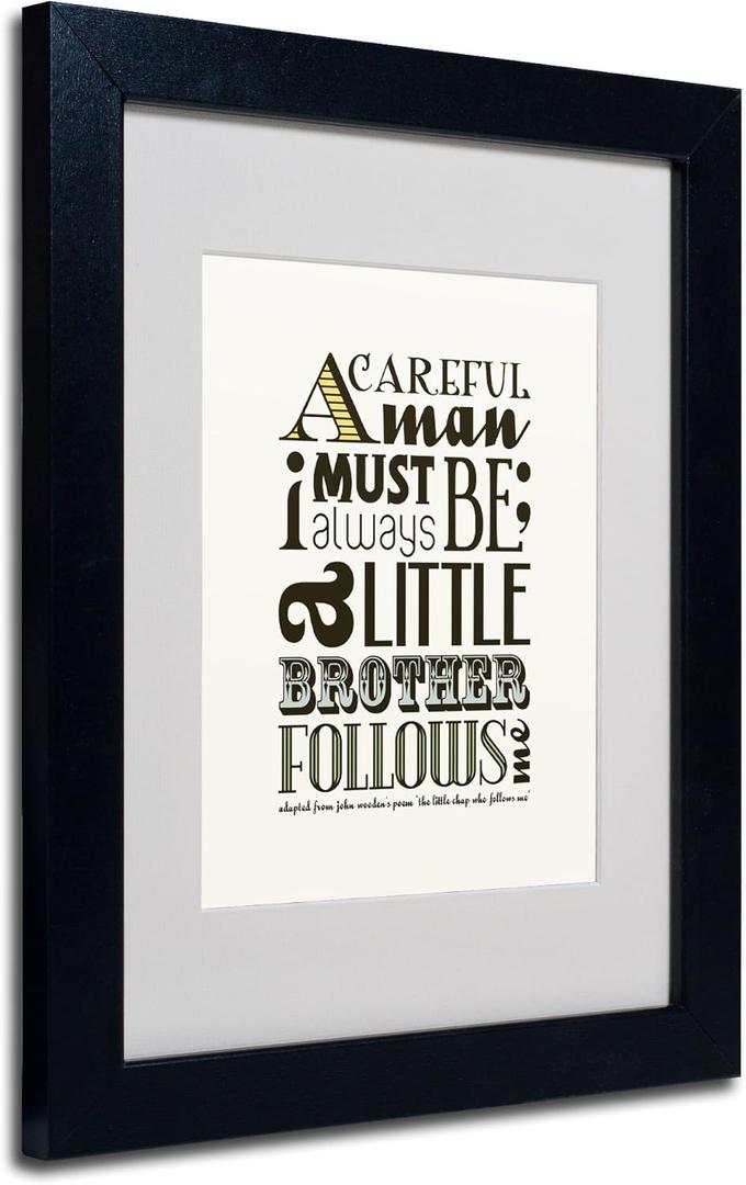 Trademark Fine Art Little Brother IV Matted Artwork by Megan ROMO with Black Frame, 11 by 14-Inch