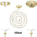 10 Feet Heavy Duty Gold Chain with 5" Light Canopy Kit for Chandelier, Swag Light Kit Light Fixture Mounting Bracket for Hanging Light,L0019