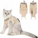 H HIDREAM Cat Clothes for Cats Only Female, Onesie for Women Spaying, Weaning, Skin Disease, Adjustable Cat Surgical Recovery Suit Gown Brown S