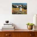 Countryside Girl Wall Art Girls Bedroom Wall Decor Abstract Colorful Wildflower Vintage French Country Landscape Canvas Prints Picture Nature Daisy Poppy Flower Poster Home Artwork Decoration 12x16"