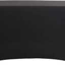 LZY Spandex Fitted Stretch Table Cover for 4ft or 6ft or 8ft Folding Table, Rectangular Cocktail Tablecloth, Perfect for Party or Banquet (4FT Black)