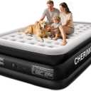 King Size Air Mattress with Built-in Pump, 18" Raised Comfort, 48Hr Leak-Proof Test, Upgraded Honeycomb Pillar Design, Blow Up Mattress Supports 1000 lbs, 3-Min Inflation for Home Guest Room Camping (Black)