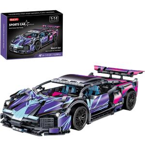 1329 Piece Sports Car Building Blocks Toys Boys or Adults Kits, 1:14 Race Car Model Building Set, Adult Collectible Model Cars Set to Build, STEM Super Cars Sets for Boys Girls Age 6-12, 8-14