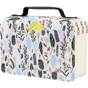 Marker Pen Organizer Case 102 Slots Large Capacity with Handy Wrap Portable Multilayer Holder for Watercolor Pencils & Gel Pen Markers