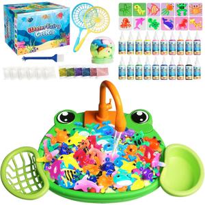 Maiwaput Water DIY Crafts Elf Toy Kit, 20 Color Gel & 12 Molds, Magic Paint Set Glow in The Dark Water Pets, Gel Craft Kits in Water Creative Handmade Art Set for Kids Age 3 4-8 8-12