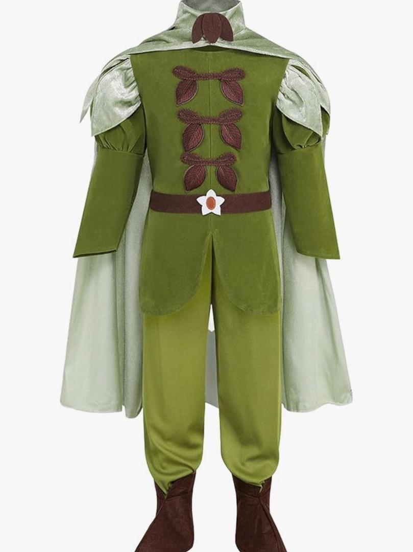 Vibrant Frog Prince Full Costume Set Includes Top Pants Cape Covers Crown Teen Adult Dress Up Halloween S