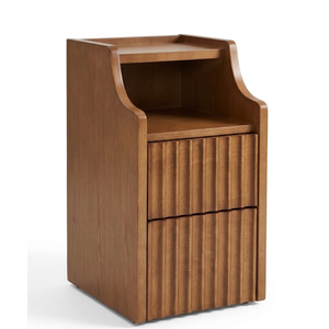 Narrow Bedside Table with Drawers & Storage, Farmhouse End Table Modern Side Table for Bedroom Livingroom Sofa Office