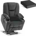 Tromlycs Recliner Chair Cushions for Elderly Extra Large Seat Cushions Gel Memory Foam 20 x 20 x 5 Inch Dark Grey