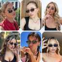 Rectangle Sunglasses for Women 90s Retro Small Narrow Square Frame UV400 Protection