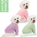 Dog Sweater, 3 Pack Dog Sweaters for Small Medium Dogs or Cat, Warm Soft Flannel Pet Clothes for Dogs Girl or Boy, Dog Shirt Coat Jacket (Small, Pink+Purple+Light Green)