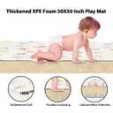 XVISHX Baby Play Mat, 50 x 50 Inch Play Mat Perfect for Use Baby Playpen, Foldable Baby Foam Playmat for Floor, Portable Waterproof Activity PlayMats for Babies, Infants and Toddlers