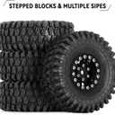 INJORA 1.0 Beadlock Wheel S5 Super Soft Sticky Crawler Tires for TRX4M Axial AX24 SCX24 FCX24 Enduro24 Upgrade, 57 * 22mm(Black)