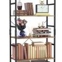 NUMENN 5 Tier Bookshelf, Tall Bookcase Shelf Storage Organizer, Modern Book Shelf for Bedroom, Living Room and Home Office, Vintage