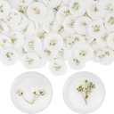 Qilery 100 Pcs Baby's Breath Wax Seal Stickers Dry Floral Self Adhesive Envelope Wax Seal Stamp Stickers Bulk for Wedding Invitation Bridal Shower Birthday Party Letter Greeting Card Gift Wrapping