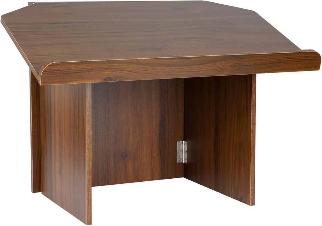 Nisorpa Foldable Table top Lectern, Podium Stand with Bookstop Portable Folding Tabletop Desk Teacher Speaker Lecture Classroom Presentation Stand, Laptop Computer Book Holder, 18.5"D x 14.96"W x 26.77"H