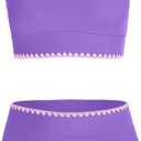 blibean Teen Girls Swimsuits Two Piece Bikini Sets with Chest Pad Size 6-15 Years (Purple, M)