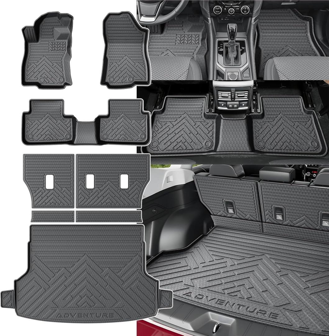 KUST Full Set Floor Mats for 2025 Subaru Forester, All Weather Floor Liners Cargo Mat Back Seat Protector for Forester Accessories TPE Rubber Trunk Mat High Side