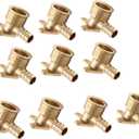 (Pack of 10) EFIELD Pex Drop-Ear Elbow Brass Crimp Fitting 1/2 Inch x 1/2 Inch Female NPT, ASTM F1807,(PEX1807159)