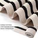 LEEVAN Black and White Striped Outdoor Rug Runner 2x4 Layering Doormat Farmhouse Front Porch Rug Cotton Woven Washable Throw Carpet for Hallway/Front Steps/Bathroom/Kitchen/Home Entrance