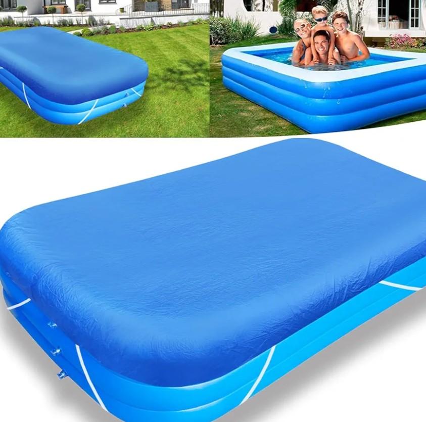 10ft Rectangular Pool Cover 130 in x 82 in Rectangle Inflatable Swimming Pool Cover Dustproof 11 x 7 ft Pools Protector, 340x230 cm cover size, 305x183 cm pool size