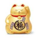 Large Banko Ware Lucky Cat Piggy Bank – 7.8 inches Traditional Japanese Maneki Neko Figurine with Red Mat, Feng Shui Decorative Ornament for Home or Office, Perfect Souvenir or Gift (Gold)
