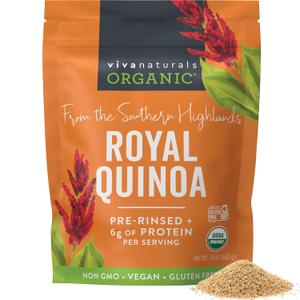 Viva Naturals Organic Quinoa, 24 oz (1.5 lb) Pre-Washed Whole Grain, Plant Protein, USDA Organic, Gluten-Free, Non-GMO, Vegan, Kosher Rice and Pasta Substitute, BB 09 APR 2026