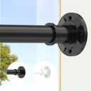 Outdoor Curtain Rod 31-144 inch Adjustable Long Spring Black ShowerTension Curtain Rod Extra Long Outdoor Rods for Patio Bathroom Windows No Drilling, No Rust