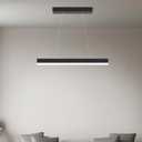 JS NOVA JUNS Modern Pendant Light Fixture, LED Black Chandelier for Kitchen Island, Ceiling Hanging Light with Adjustable Height for Dining Room, Bedroom, Living Room, 6000K Daylight