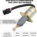 Replacement 12V Only Fuel Shut Off Solenoid 3" For 5.9L or 8.3L Cummins Diesel Engine 3935649