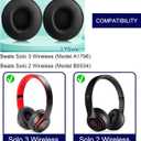 Solo 3 Ear Pads - Replacement Earpads for Beats Solo 2 & Solo 3 Wireless Headphones (Black)