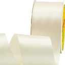 Double Face Ivory Satin Ribbon 2 inch X 25 Yards Polyester Ivory Ribbon for Gift Wrapping Very Suitable for Weddings Party Hair Bow Invitation Decorations and More