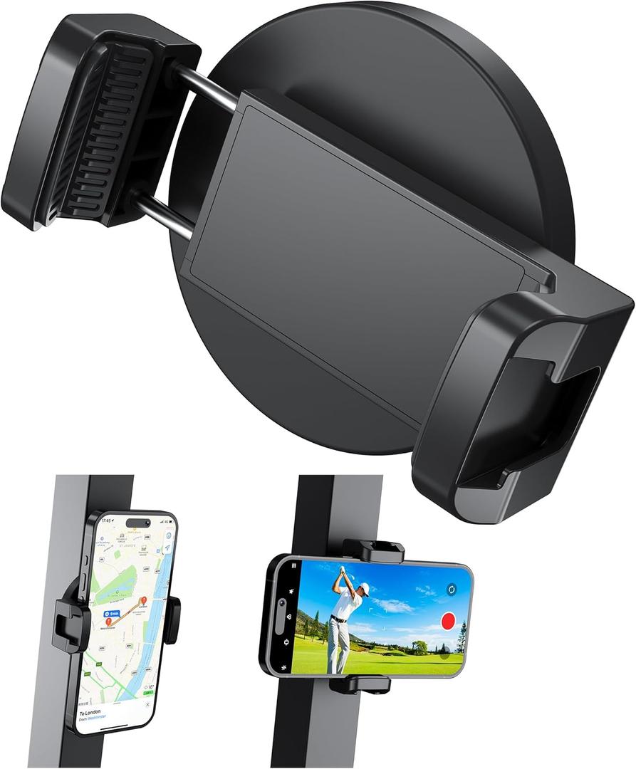 Magnetic Golf Cart Phone Holder, Mount Compatible with EZGO/Yamaha/Club Car, Compatible with iPhone/Galaxy/Google Pixel, All Smartphones, Ultra Strength Magnet Golf Cart Phone Mount
