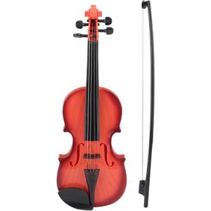 generic 15.4 Inch Violin Model, Simulated Acoustic Violin Model with Bow Adjustable String Musical Beginner Develop Instrument Practice (Light Brown)