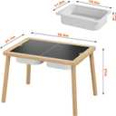 Ogears Sensory Table, Kids Activity Table, Wooden Play Table with Bins, Montessori Table, Chalk Board and Whiteboard, Medium
