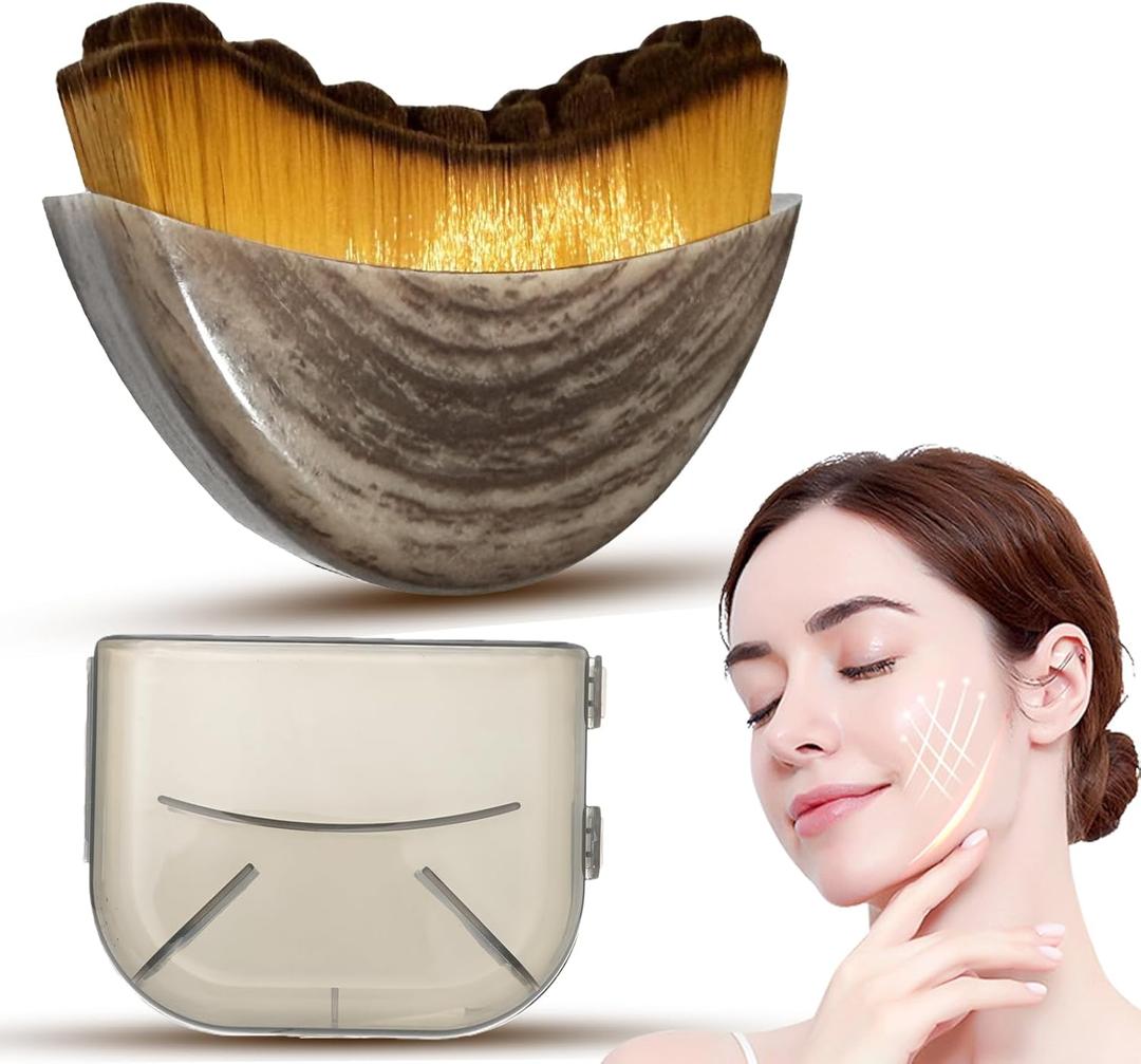 3 x Lymphatic Contour Face Brush - Our Contour Face Brush for Lymphatic Drainage is expertly Designed to Reduce Puffiness and Awaken Your skin's Natural Radiance (Coffee Brown)